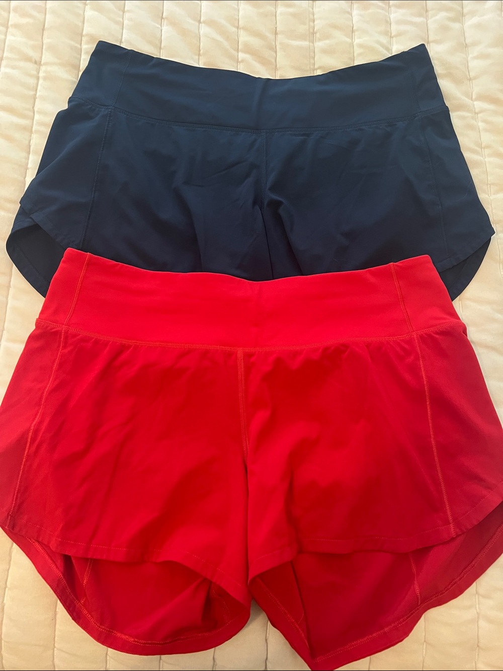 lululemon athletica Red and Navy Athletic Shorts Duo